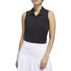 adidas Women's Ultimate365 Sleeveless Golf Polo Black Size Large NWT $55‎